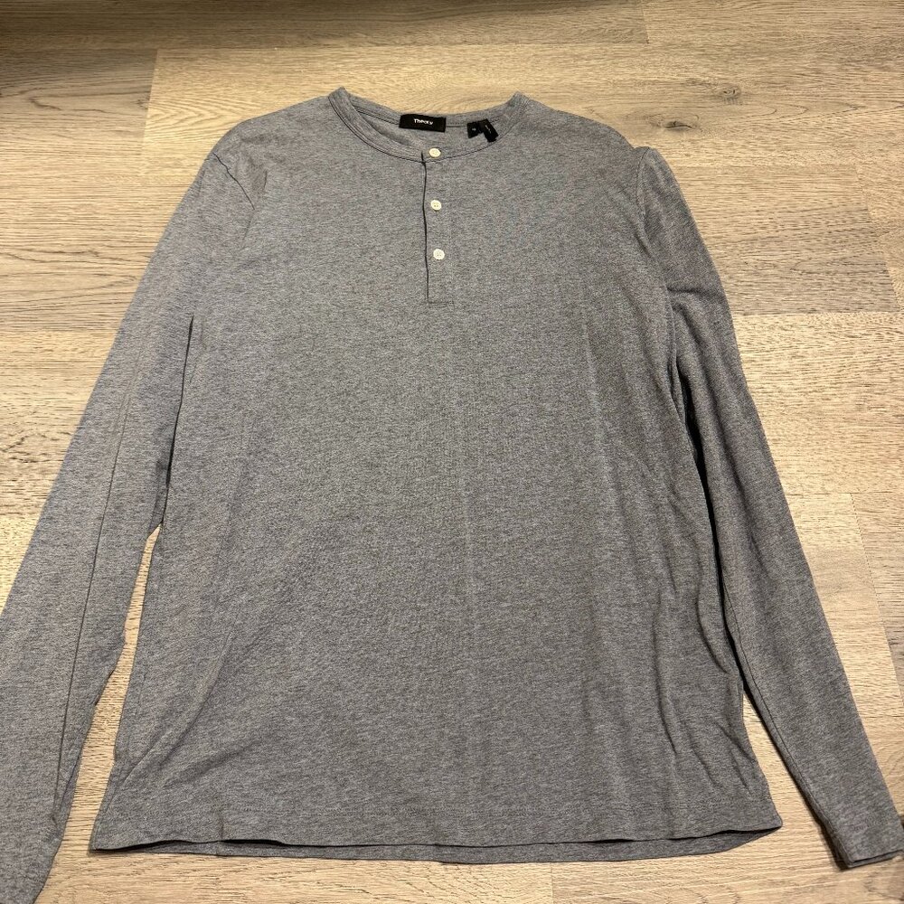 Theory Mens Long Sleeve Shirt Henley